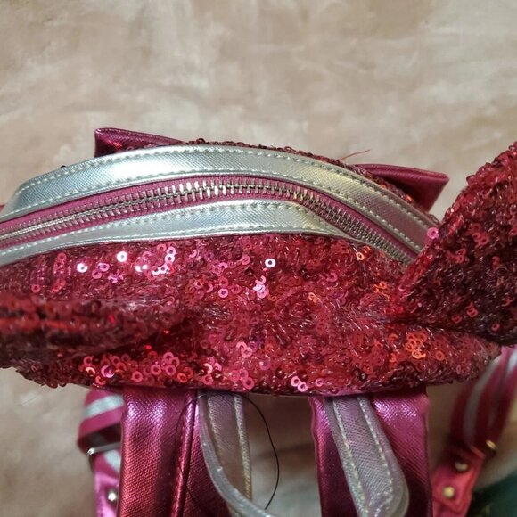 Loungefly Disney Minnie Mouse Magenta Sequin Mini Backpack main image 9